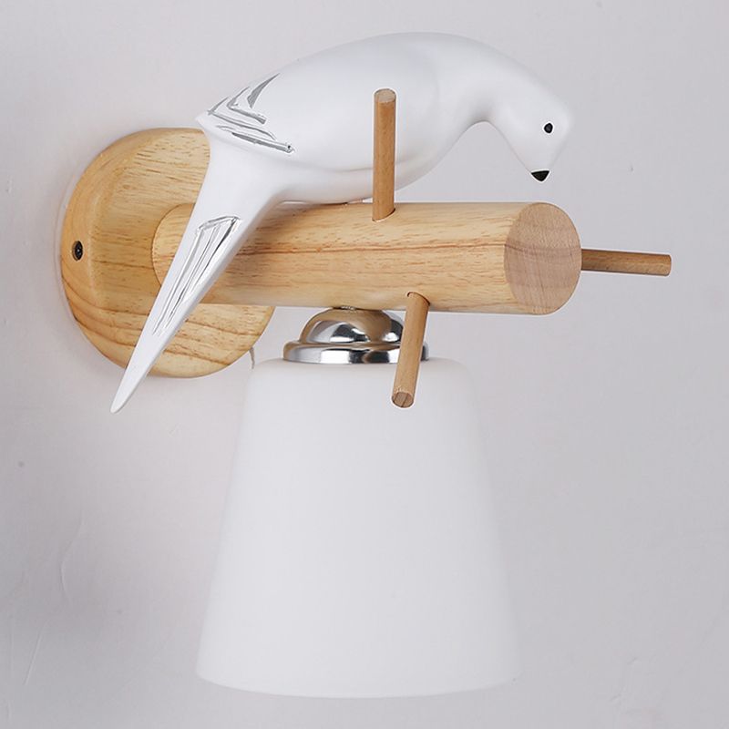 Lámpara montada en la pared de cono simplicidad posmoderna apliques de pared de madera para sala de estar