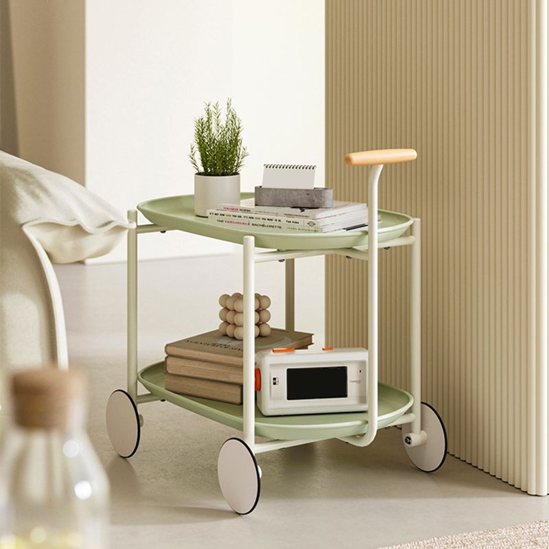 Contemporary Metal Side Table Oval Top Sofa Side Accent Table