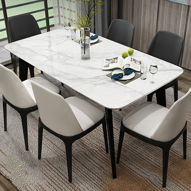 Rectangle Dining Table Sintered Stone Dining Table with 4 Legs