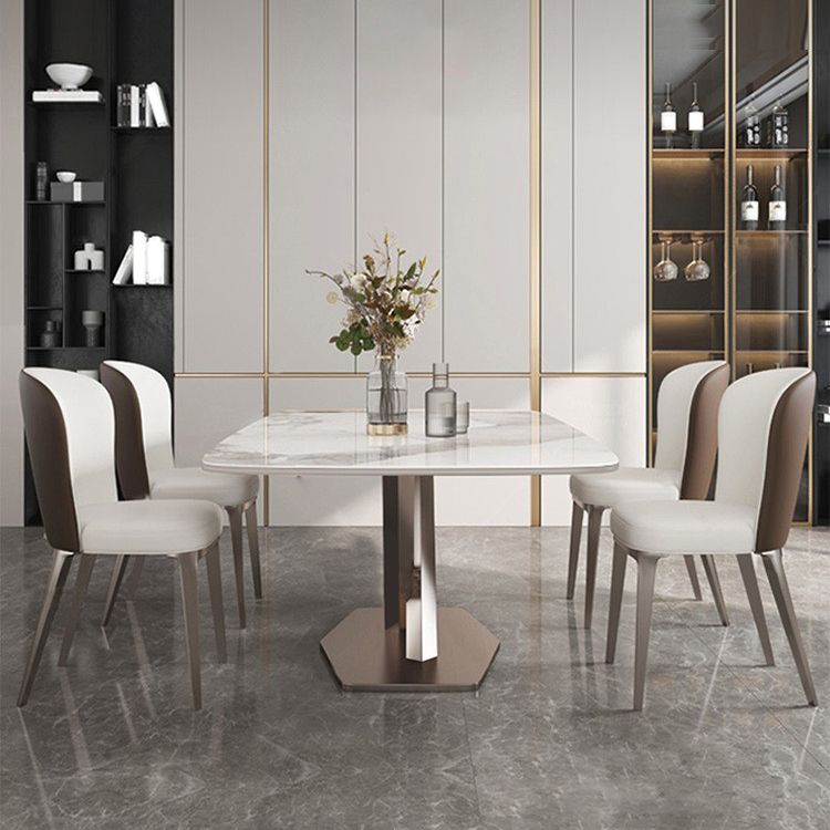 Nordic Glam Style Sintered Stone Round Table Set 1/4/5/7 Pieces Dining Set