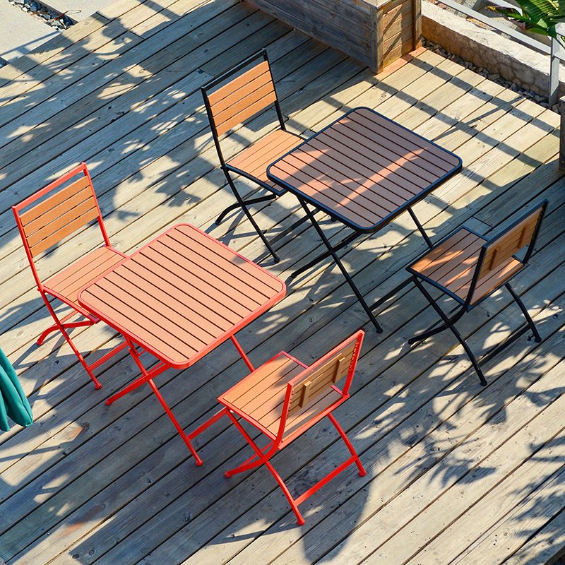 Modern 1/3 Pieces Metal Dining Set Reclaimed Wood Dining Table Set