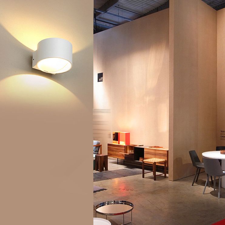 Contemporary Style Cylinder Wall Mounted Light Metal 2 Lights Wall Washer Sconce