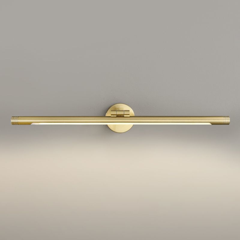 Linear Wall Sconce Lighting Modern Metal 1 Light Sconce Light in Gold for Bathroom