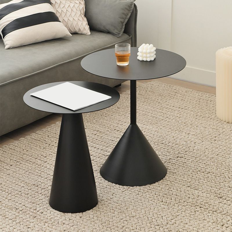 Pedestal Cocktail Table Set Mid-Century Metal Round Coffee Table