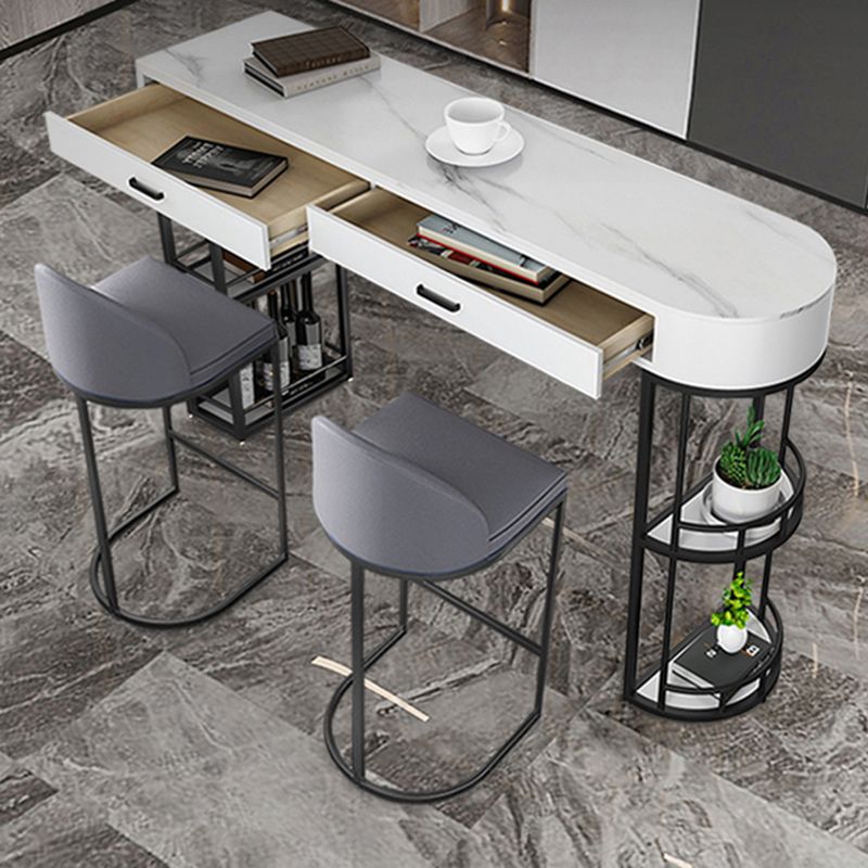 Glam Stone Counter Table 1/3 Pieces Bar Table Set for Living Room