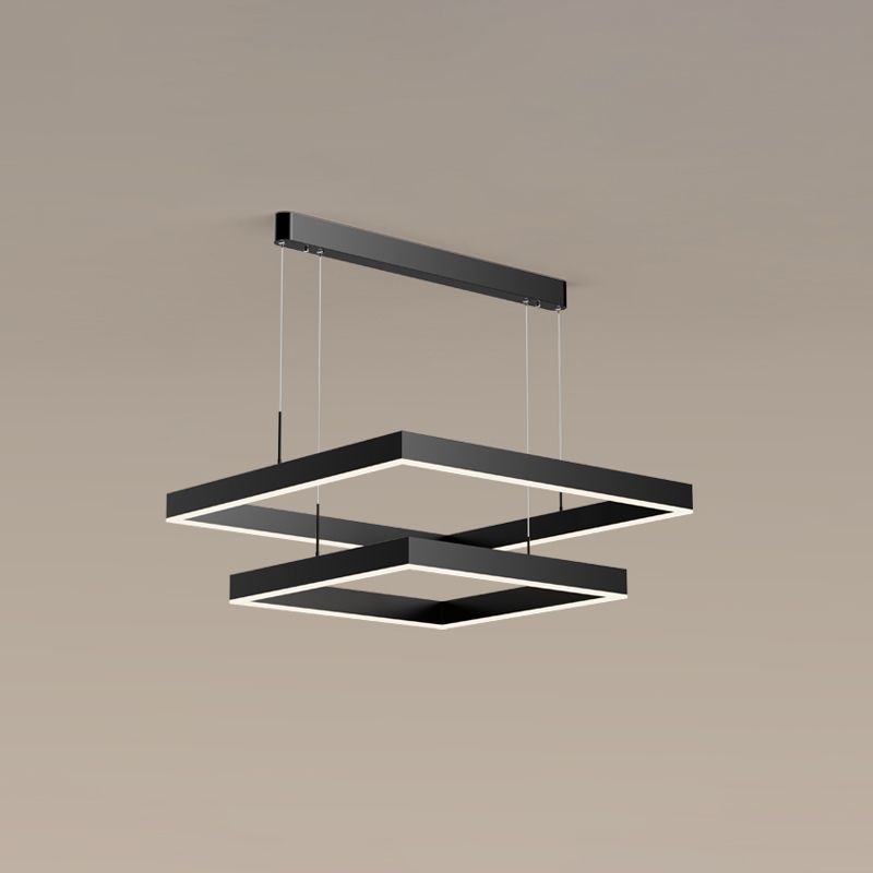 Múltiples cuadrados accesorios de iluminación colgante de araña moderna para comedor