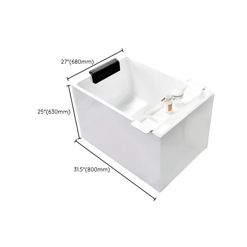 Back to Wall Soaking Bathtub Antique Finish Rectangular Acrylic Bath Tub