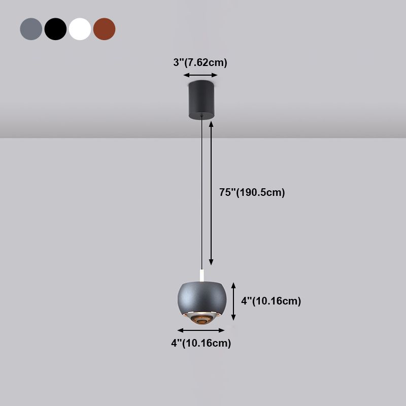 Round Metal Hanging Pendant Light Nordic LED Suspension Pendant Light