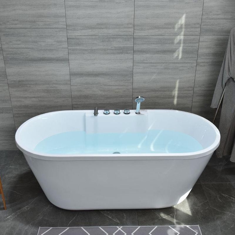 Acrylic Bath Soaking Back to Wall White Bathtub , 29.53-inch Wide
