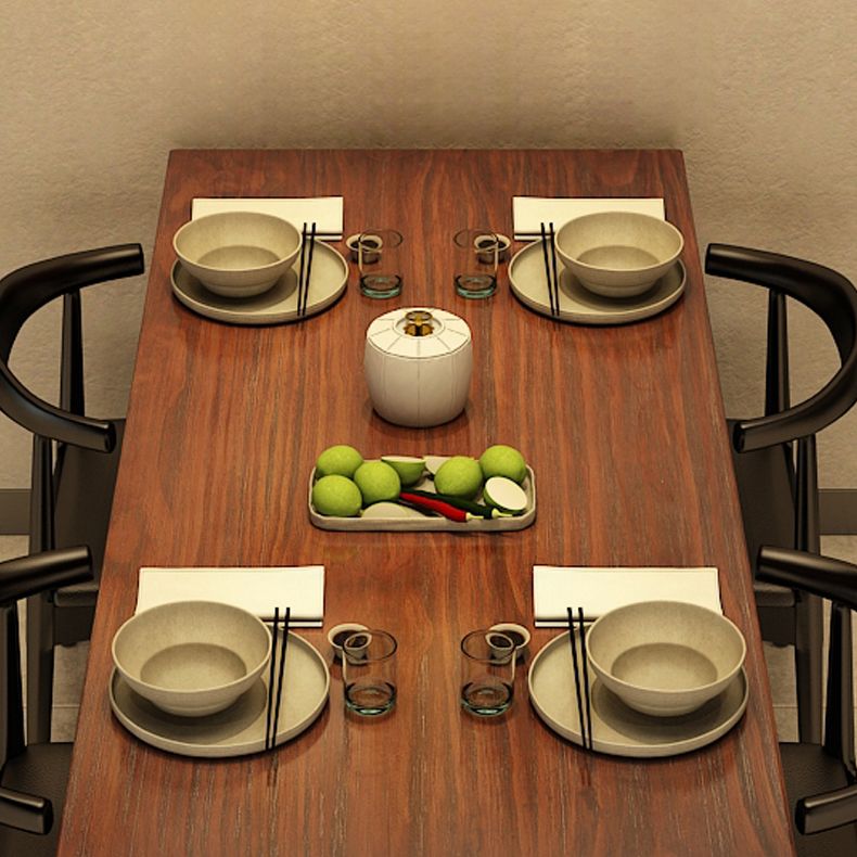 Industrial Style Rectangular Solid Wood Dining Table for Dining Room and Barbecue Shop