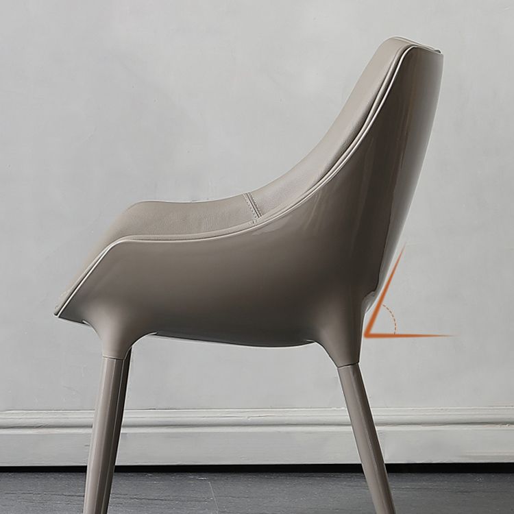 Contemporary Style Dining Side Chair Kitchen Arm Side Chairs with Metal Legs