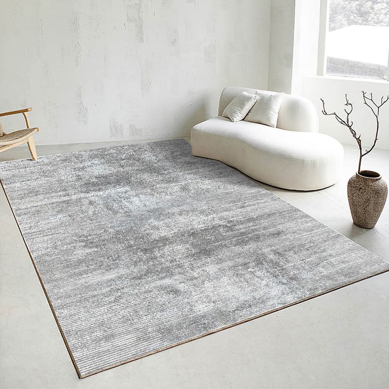 Variegated Gray Area Rug Modern Washable Carpet Polypropylene Non-Slip Area Rug for Living Room