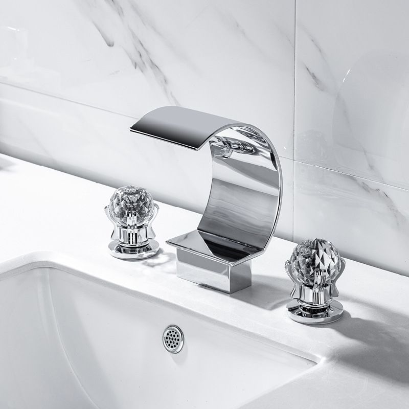 Light Luxury Basin Faucet Waterfall Spout Bathroom Faucet Knob Handle Sink Faucet