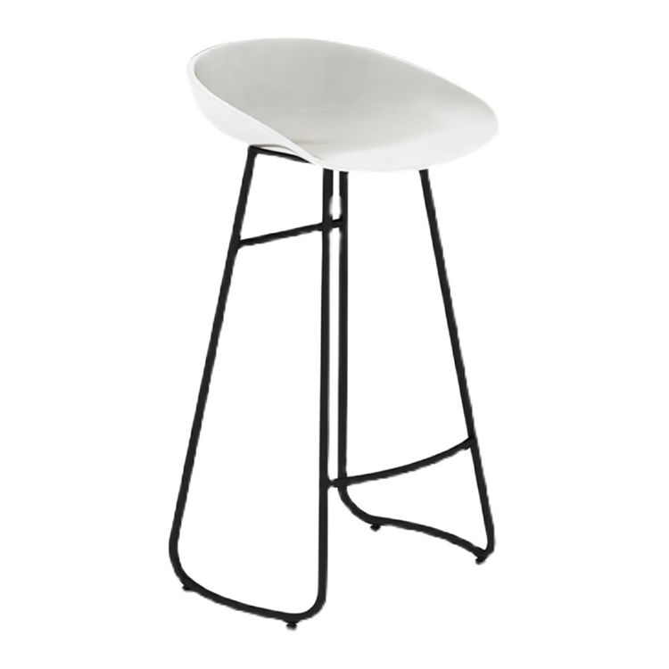 Industrial Armless Backrest Counter Stool Iron Cafe Bar Stool with Acrylic Seat and Pedal