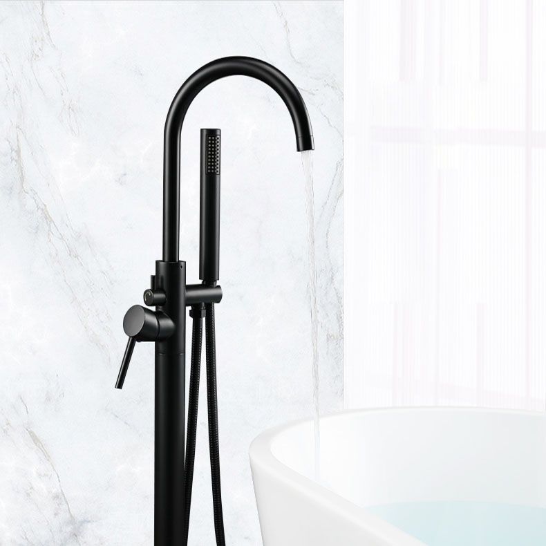 Contemporary Metal Freestanding Faucet Floor Mounted Freestanding Bathtub Faucet