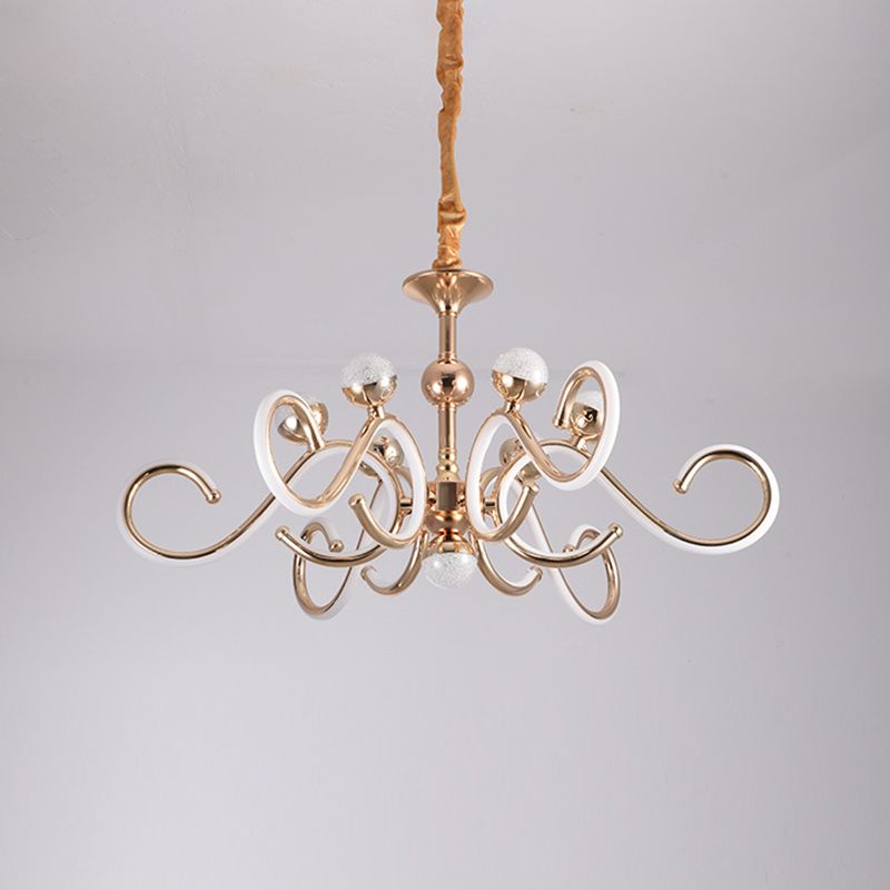 Postmodern Style Chandelier Lighting Fixtures Metal Hanging Chandelier in Gold