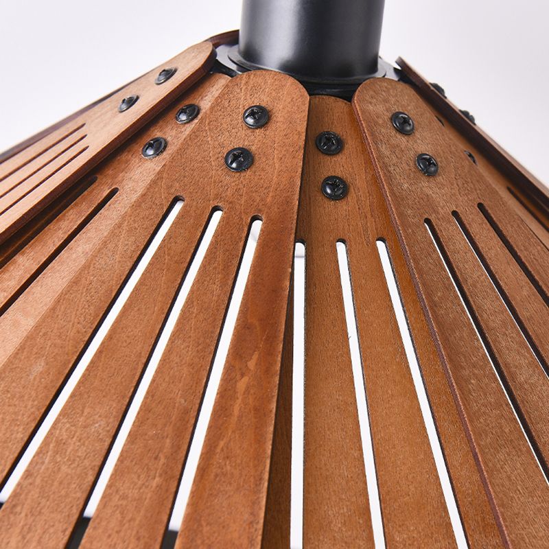 Moderne stijl geometrische down verlichting hout 1 lichte hangende lamp voor eetkamer