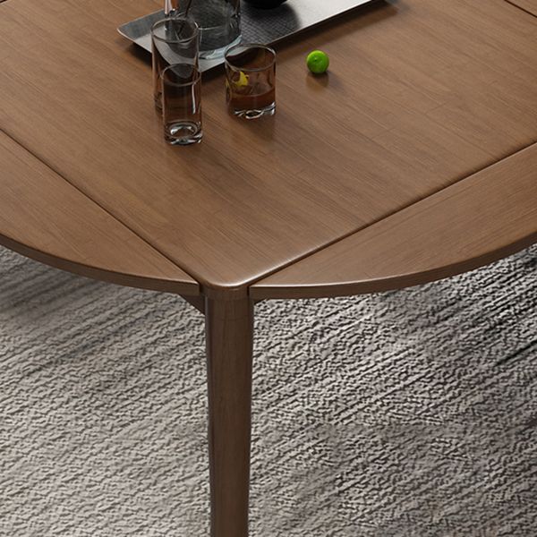 Extendable Round Dining Table Modern Adjustable Square Wooden Table with 4 Legs