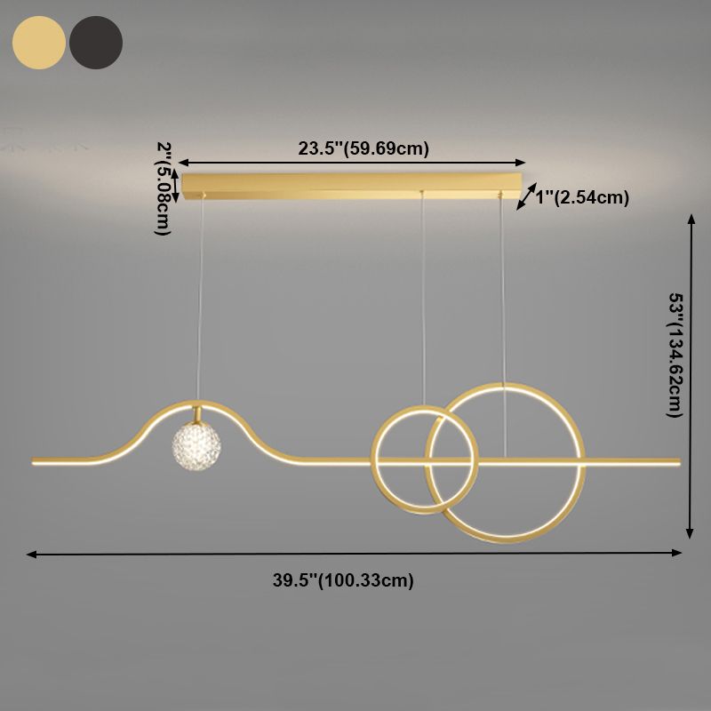 Apparecchi di illuminazione dell'isola lineare Modern Style Metal Kitchen Candant Lights