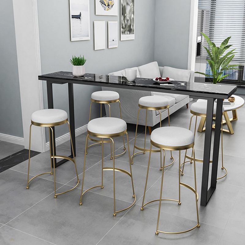 Glam Bar Height Table Faux Marble Top Bistro Table with Sled Base