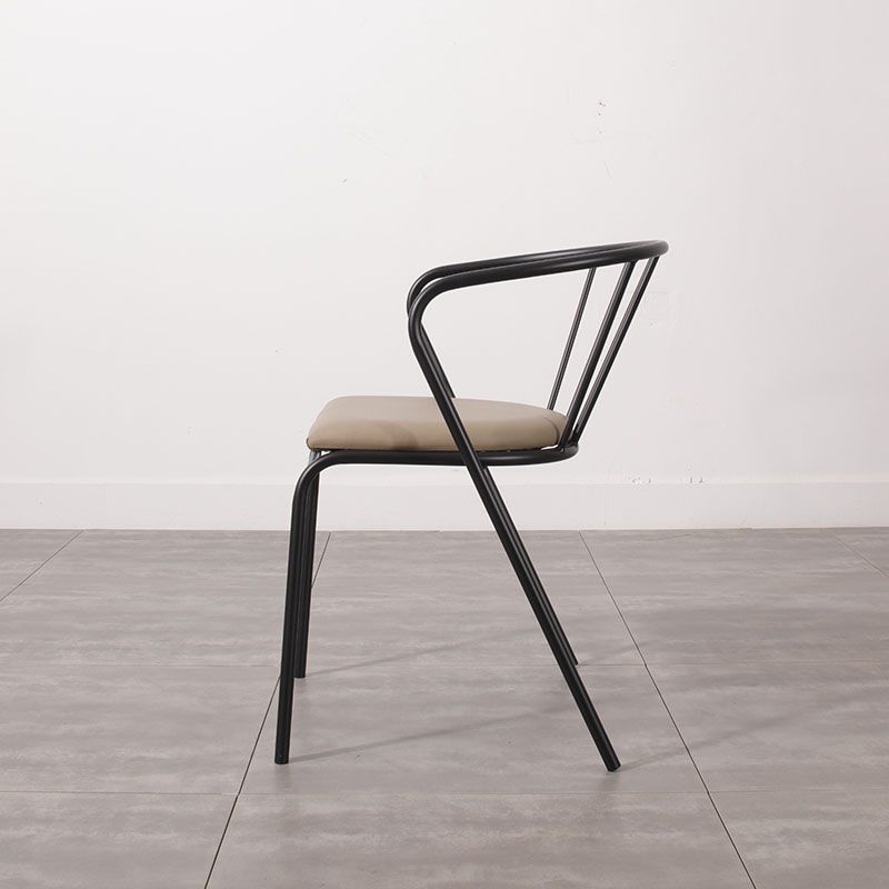 Contemporary Chairs Dining Arm Windsor Back Side Chairs with Metal Legs for Kitchen