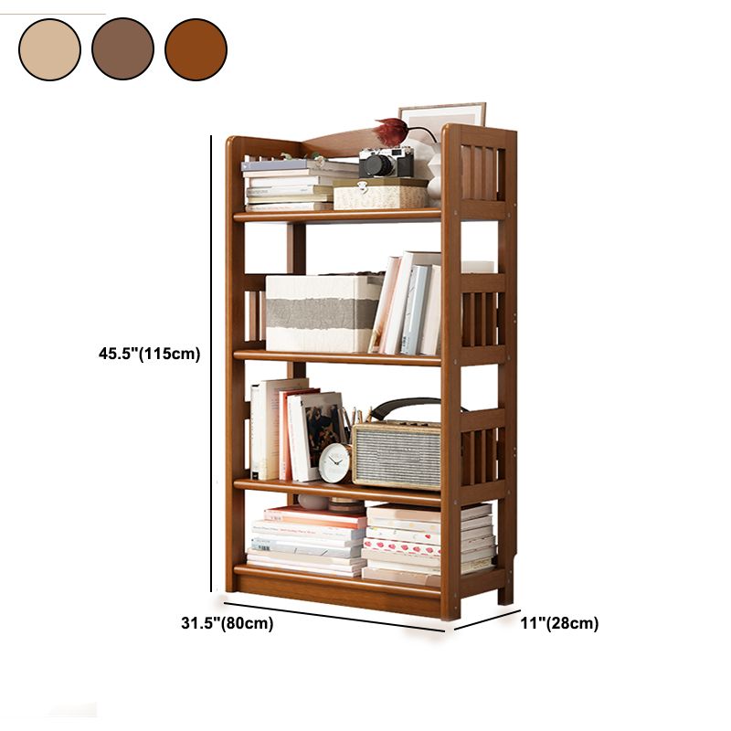 Rectangle Etagere Bookcase Scandinavian Solid Wood Open Back Bookshelf