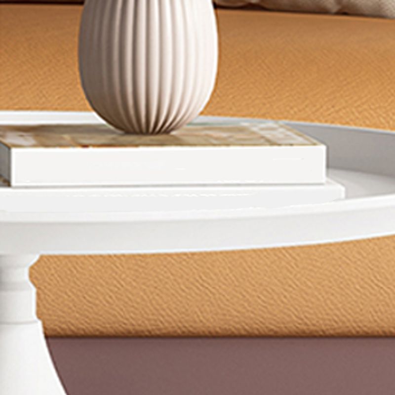 Mid-Century Round Iron Coffee Table Set Pedestal Tray Top Cocktail Table