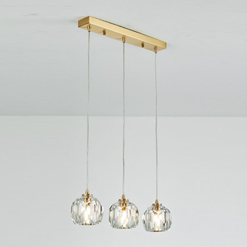 Modern Clear Crystal Shade Hanging Light Household Pendent Lighting Fixtures