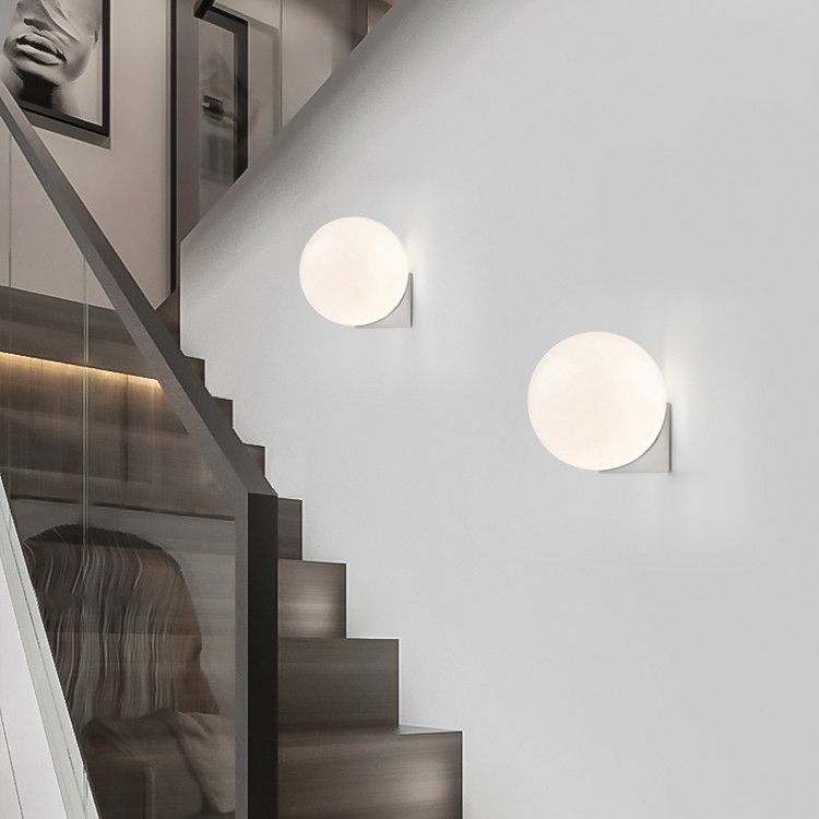 Luz de pared de matrimonio de 1 luces de 1 luces apliques de vidrio de estilo minimalista nórdico