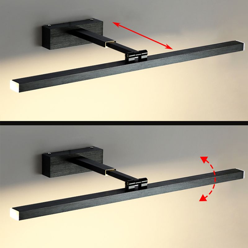Luce da parete dritta in metallo Stile semplicità Stile a led Wall Sconce Illuminazione in nero