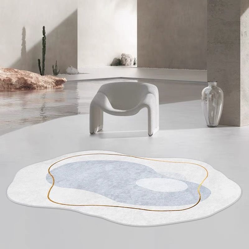 Light Luxury Irregular Carpet Area Rug Polyester Stain Resistant Rug for Home Decoration