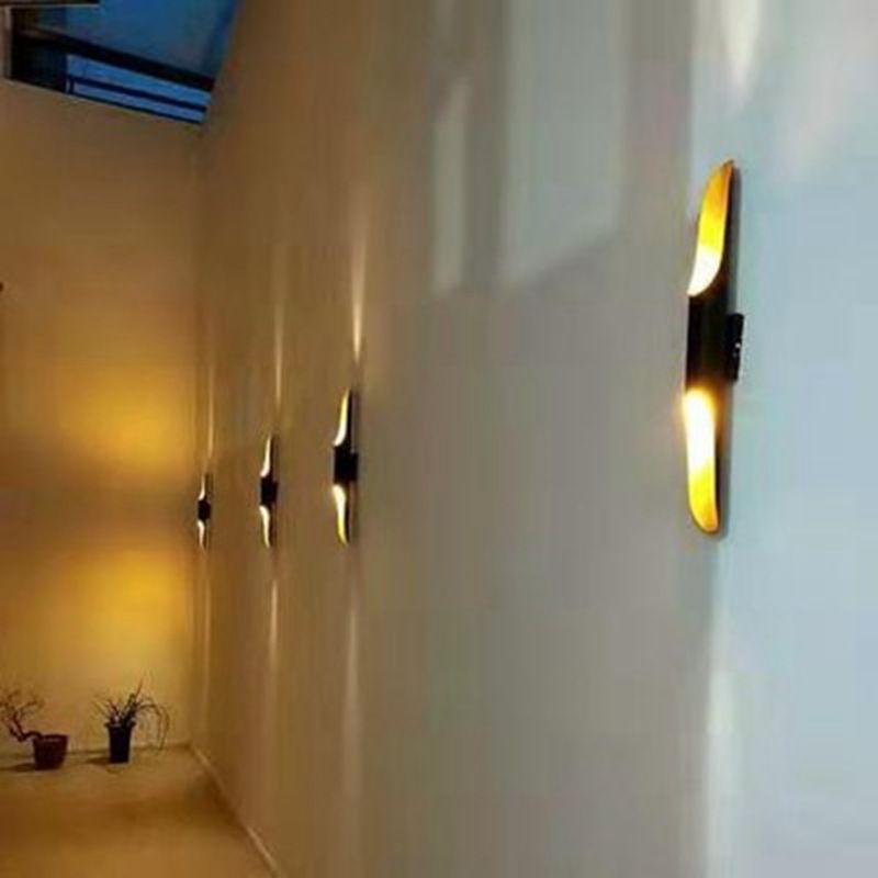 2-Lights Aluminum Sconce Wall Lighting Modern Style Black and White Pipe Wall Sconces