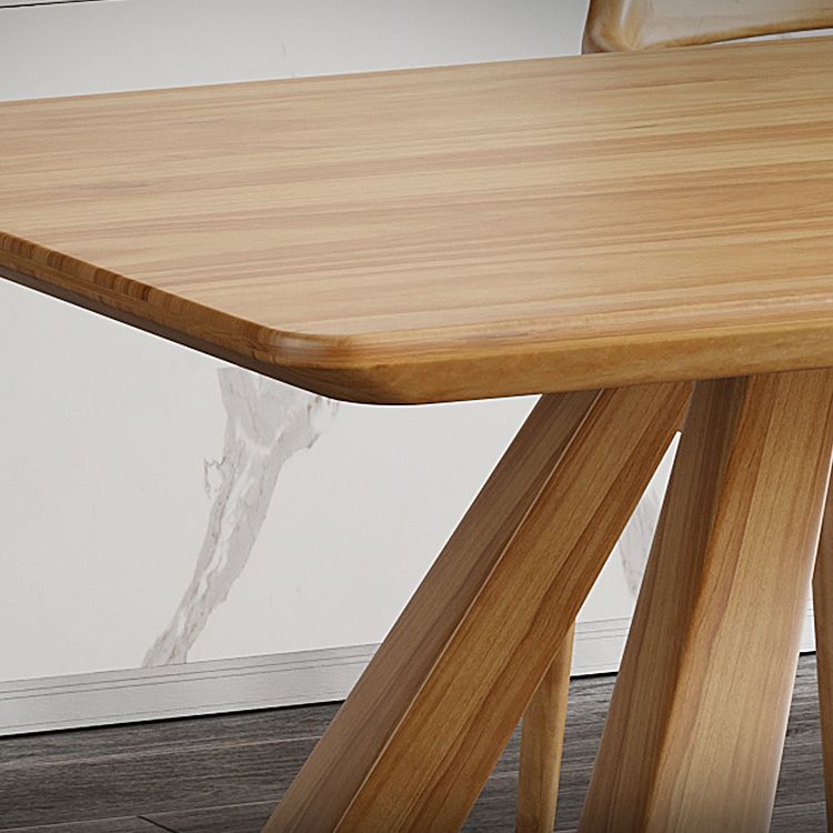 Modern Ash Wood Dinette Set 1/2/4 Pieces Rectangle Beige Dining Table Set