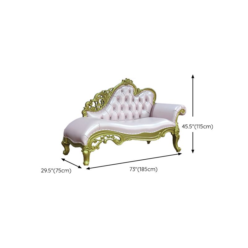 Living Room Rolled Arms Chaise Luxury Style Chaise Lounge with Button Tufted