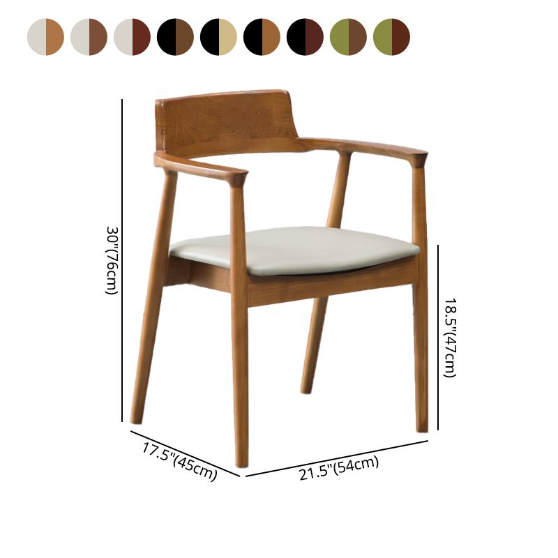 Chaises en bois de frêne de style traditionnel, ensemble de chaises de cuisine et de salle à manger à dossier ouvert