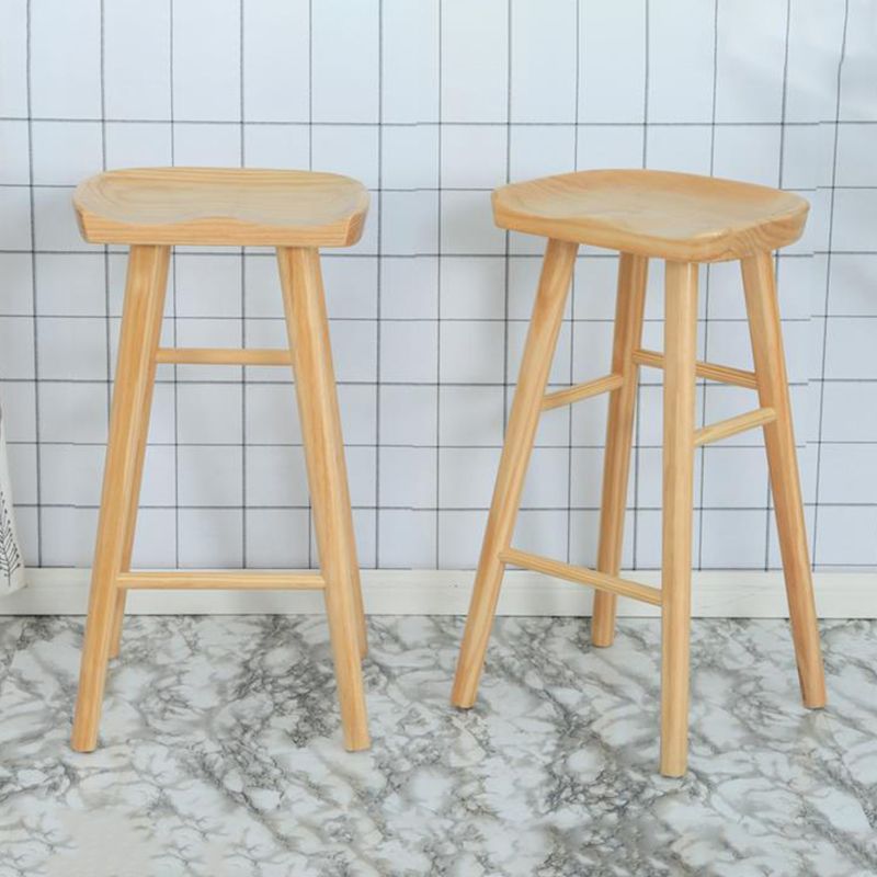 Contemporary Wood Stool Backrest Counter Stool for Restaurant