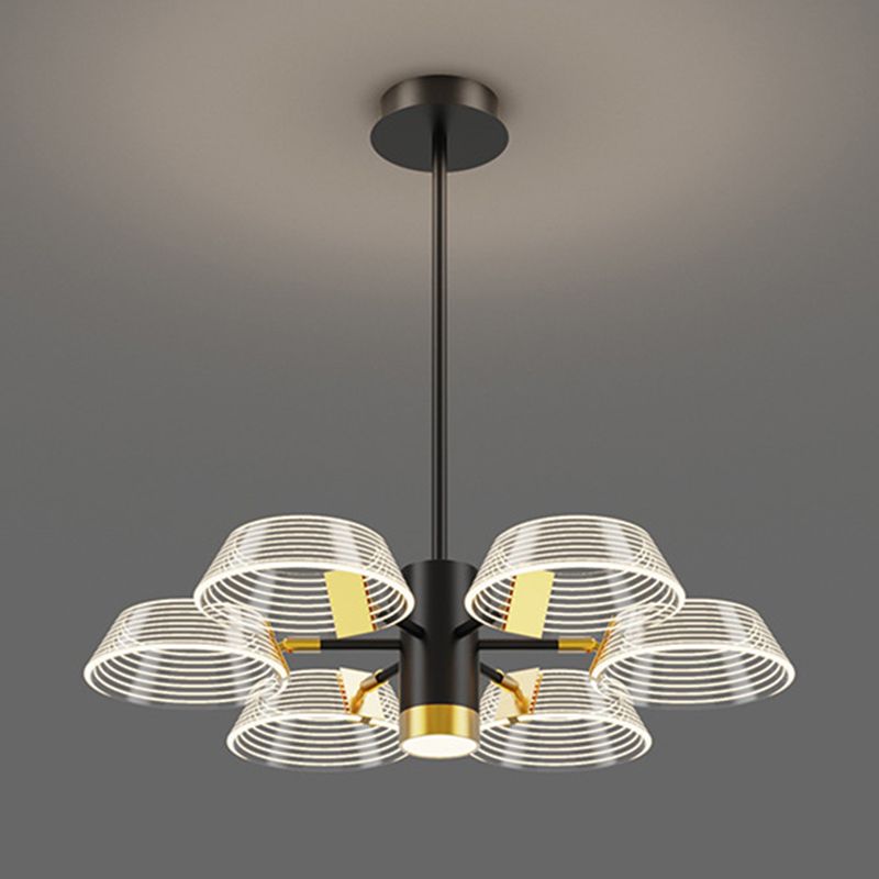 Lámpara de colgación de múltiples luces de metal de estilo moderno estilo del tambor para dormitorio