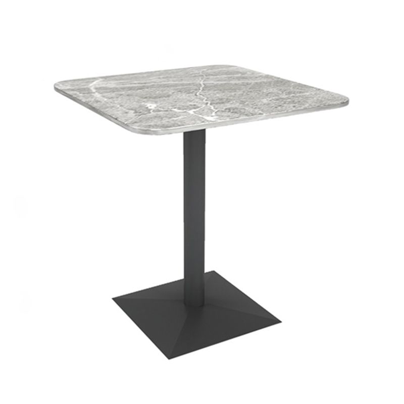 Industriële eettafel van gesinterde steen, keukentafel, grijze tafel met zwart frame voor eetkamer