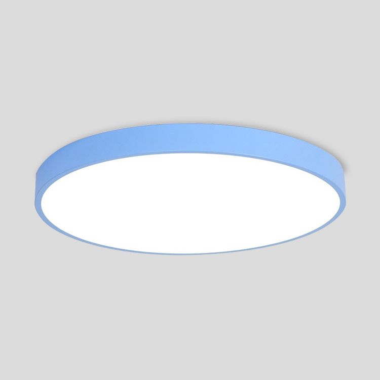 Round Shade Metal Flush Mount Llight Nordic Macarons Style 1 Head Flush Mount