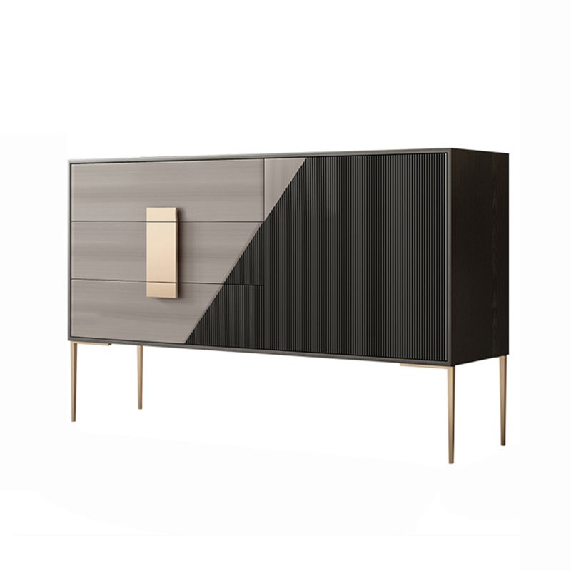 Classic Glam Combo Dresser Oak Storage Chest Dresser for Bedroom