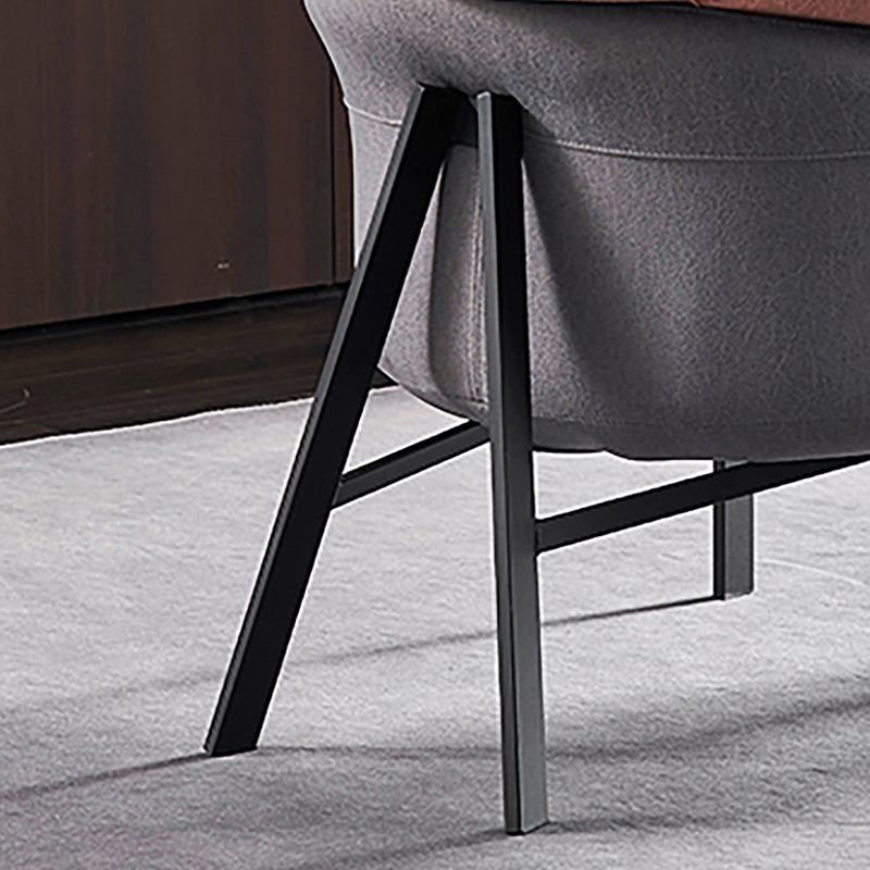 Modern Style Fabric Armrest Cushioned Against Black Arm Chair