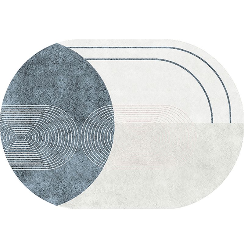 Modern Contrast Color Area Rug Polyester Area Carpet Stain Resistant Area Rug for Living Room