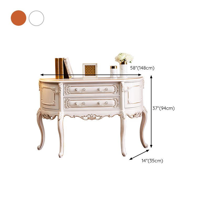 Victoria Oak Console Table Free Form Console Accent Table for Hall