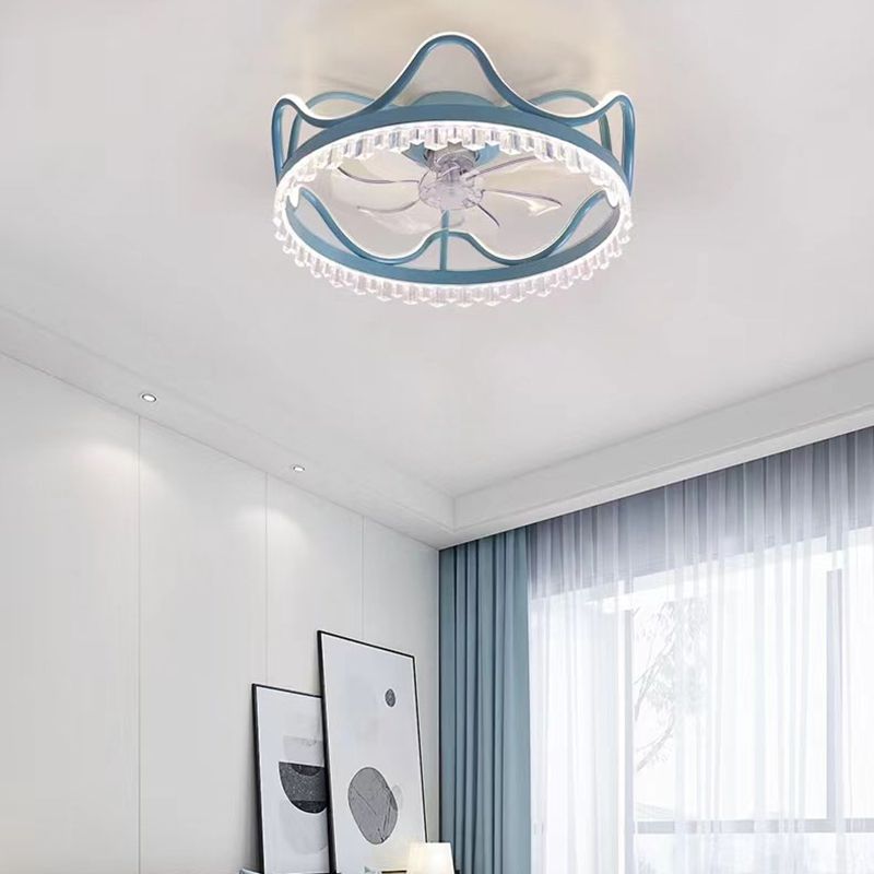 Modern Style Ceiling Fan Lighting Metal 1 Light Ceiling Fan Lighting for Bedroom