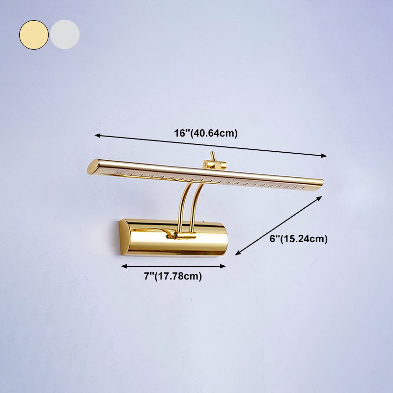 Aplicación de baño giratoria de baño posmoderna de acero inoxidable tocador LED de pared de la pared de la pared