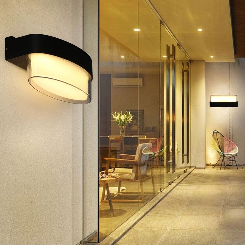 Iluminación geométrica de la exploración moderna balcón acrílico lámpara de pared LED lámpara en negro texturizado