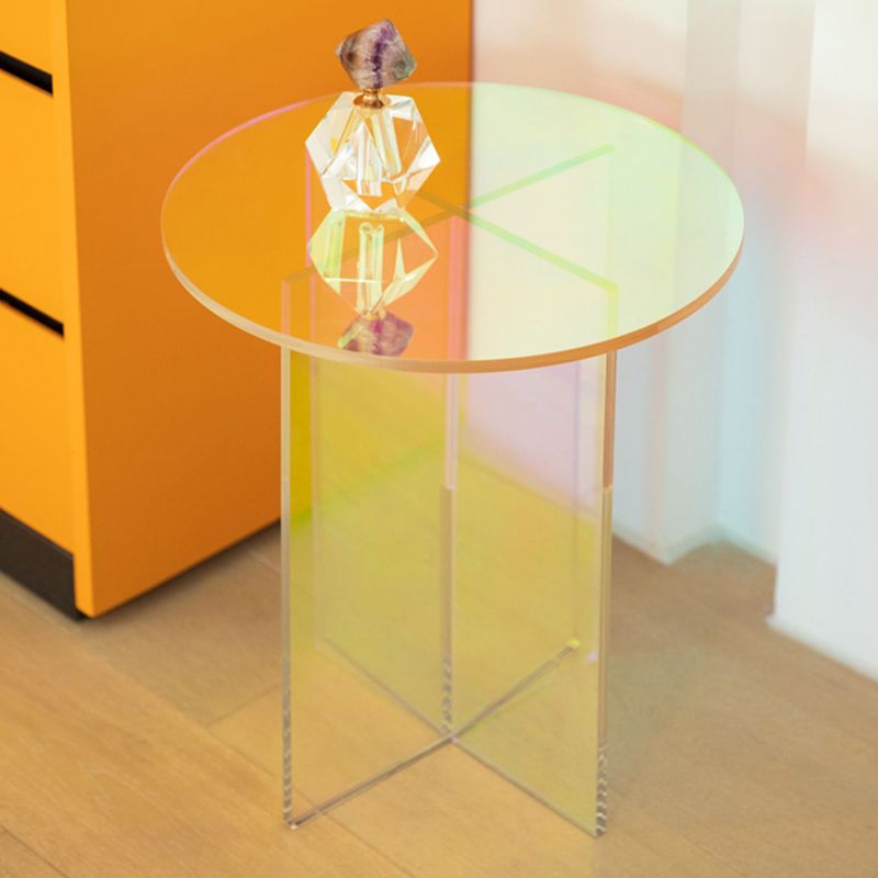 Multi-Color Accent Side Table Round Shape Plastic Table for Bedroom