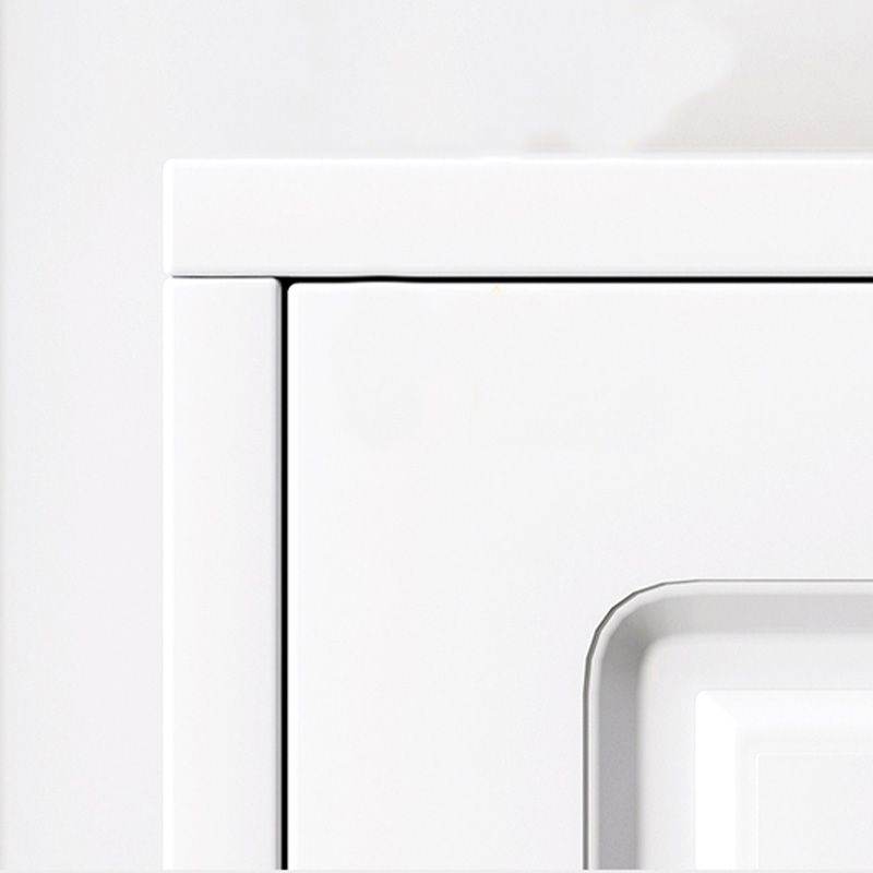 White Storage Chest Modern Style Wooden Storage Chest Dresser with Drawers and Doors