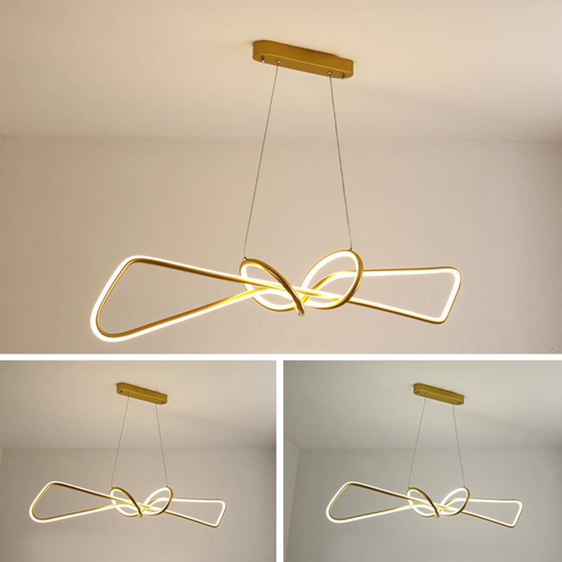 Moderner Stil Linearer Form Island Lichter Metal Island Beleuchtung für Esszimmer