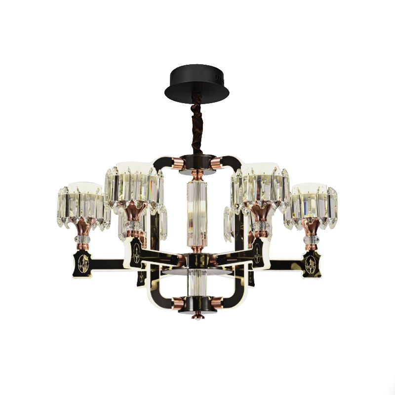 Schwarze 6/8 Lampenleuchterleuchter -Kronleuchter -Beleuchtung modern